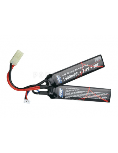 Batterie Lipo 2 sticks 7.4v 1300Mah 20C asg 17206 powergun airsoft